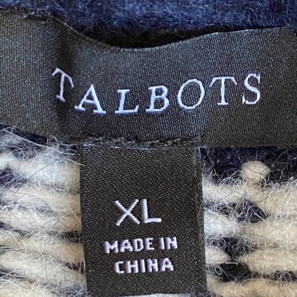 Talbots Wool Blend Fair Isle Sweater Beaded Nordic Old Money Ski Countryside-XL - Picture 10 of 12